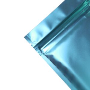QQ Studio 100 Double-Sided Metallic Color Foil QuickQlick™ Resealable Flat Packaging Pouch Bags (Matte Blue, 3.25" x 5")