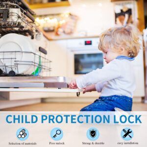 PTLOCKMY Protects Locks from Children's Window Accidents and cabinets, Fridge Doors Being Opened, Fridge Lock Strong Adhesive (Fridge Lock - White 1Pack)