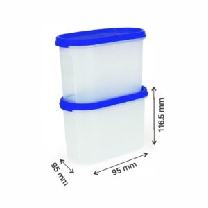 Tupperware Modular Mates Oval 2 Container Set, 1.1 Litres, 4-Pieces