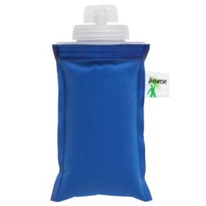 k.o. ecolife the powch! reusable food liquid pouch container bottle 12oz collapsible waterproof kids adults pets soft fabric food container dw/fzr safe gives back woman-owned made in usa (royal blue)