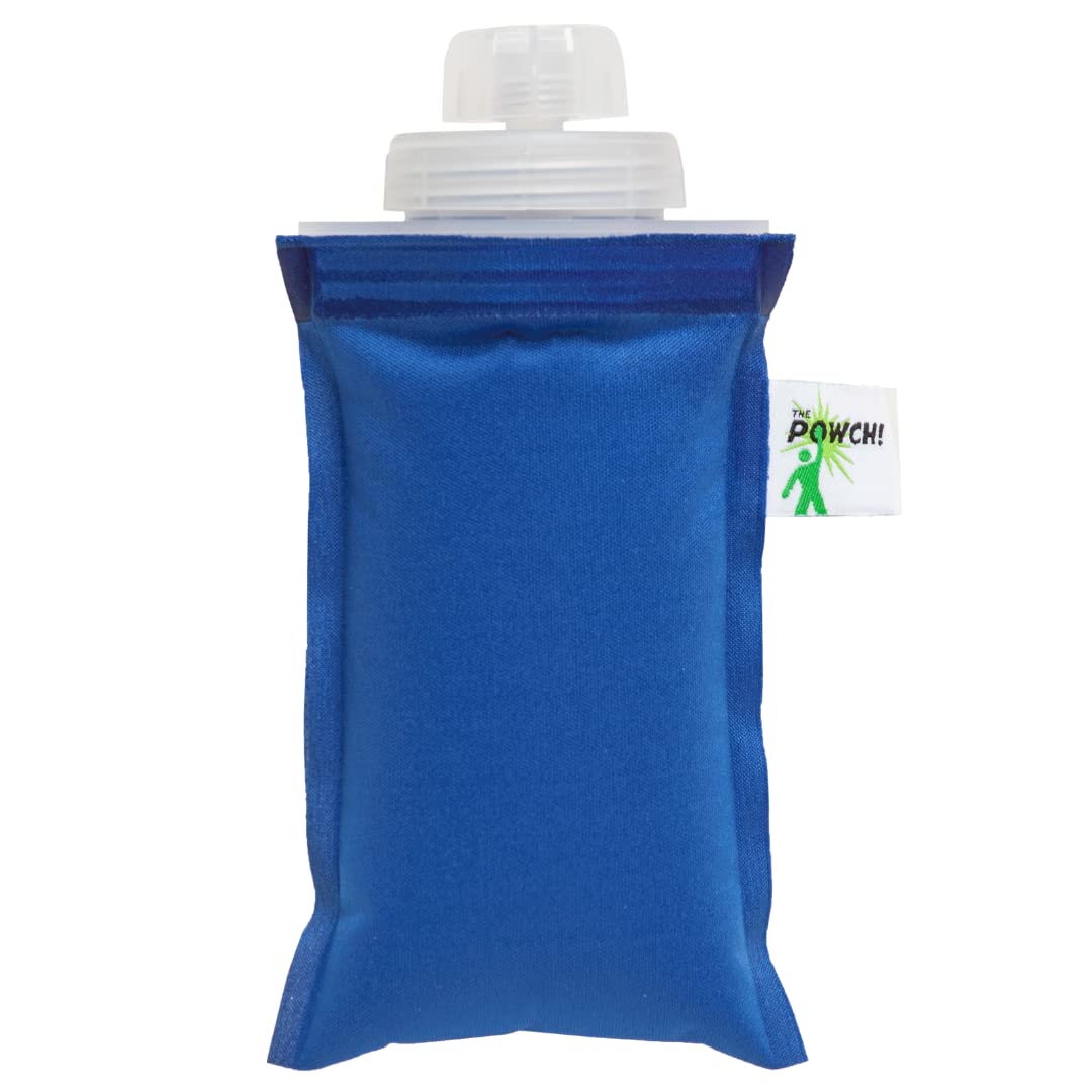 K.O. ECOLIFE THE POWCH! Reusable Food Liquid Pouch Container Bottle 12oz Collapsible Waterproof Kids Adults Pets Soft Fabric Food Container DW/FZR Safe Gives Back Woman-Owned MADE IN USA (Royal Blue)