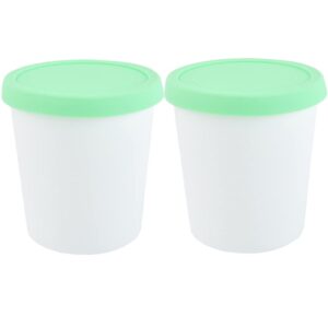 stobaza ice cream pint containers freezer storage tubs with silicone lids for ice cream, sorbet, yogurt and soup, reusable ice cream containers for meal prep，2.64 x 2.64 x 3.15 inches