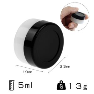 ooDuo 5ml Silicone Containers Wax 20pcs Non Stick Round Oil Kitchen Multi Use Storage Jar Clear Bottom and Black Cover
