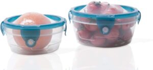 handy gourmet flexi-top reusable containers, bpa free - round, set of 2