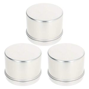othmro 3pcs 2oz metal round tins aluminum tin cans containers with screw lid, 60 * 46mm(dxh) silver tin cans for salve, spices, lip balm, tea or candies 60ml