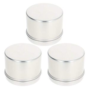 Othmro 3pcs 2oz Metal Round Tins Aluminum Tin Cans Containers with Screw Lid, 60 * 46mm(DxH) Silver tin cans for Salve, Spices, Lip Balm, Tea or Candies 60ml