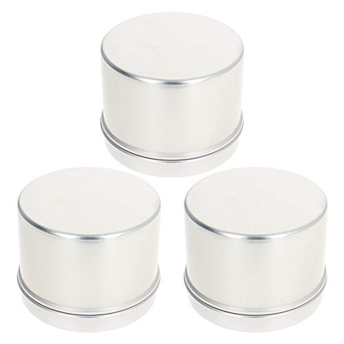 Othmro 3pcs 2oz Metal Round Tins Aluminum Tin Cans Containers with Screw Lid, 60 * 46mm(DxH) Silver tin cans for Salve, Spices, Lip Balm, Tea or Candies 60ml