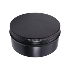 othmro 1pcs round aluminum cans tin can screw top metal lid containers 150ml/5 oz, 83 * 38mm (d*h) black color aluminum containers for lip balm, crafts, cosmetic, candles