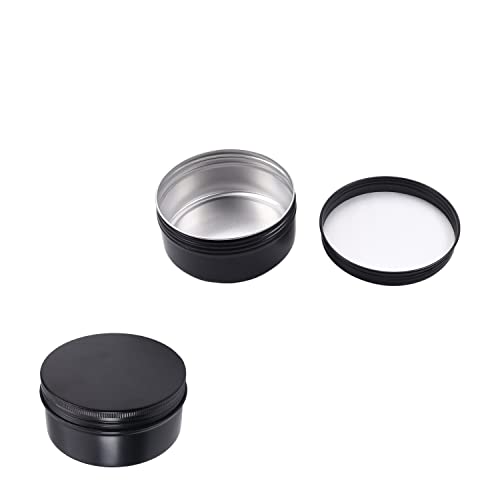 Othmro 1Pcs Round Aluminum Cans Tin Can Screw Top Metal Lid Containers 150ml/5 oz, 83 * 38mm (D*H) Black Color Aluminum Containers for Lip Balm, Crafts, Cosmetic, Candles