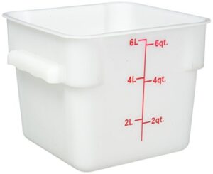 winco square storage container, 6-quart, white