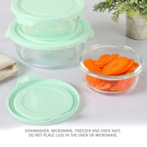 Martha Stewart 12 Piece Storage Borosilicate Glass Container Set w/Snap Martha Blue Lids