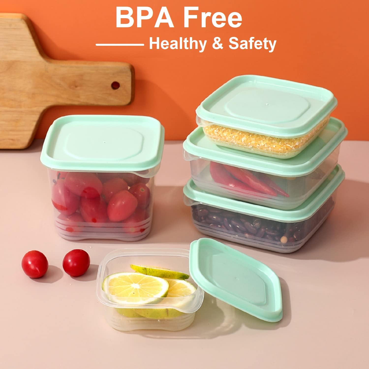 12 Piece Plastic Food Storage Container Sets with Lids Airtight, BPA Free Premium Reusable Plastic, Meal Prep Container Kitchen Sets