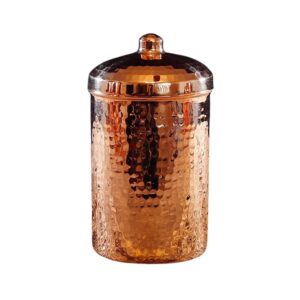 sertodo copper kitchen compost canister | heavy gauge, hand hammered, 100% pure copper | stylish and sustainable (2 qt, polished)