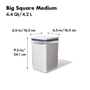 OXO Good Grips POP Container Big Square Bundle - Tall 6 Qt and Medium 4.4 Qt Airtight Food Storage