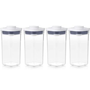 oxo-good grips pop container - airtight food storage - 0.5 qt square (set of 4) for candy and more