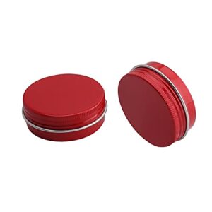 othmro 6pcs 1oz metal round tins aluminum tin cans containers with screw lid, 50 * 20mm(dxh) red tin cans for salve, spices, lip balm, tea or candies 30ml