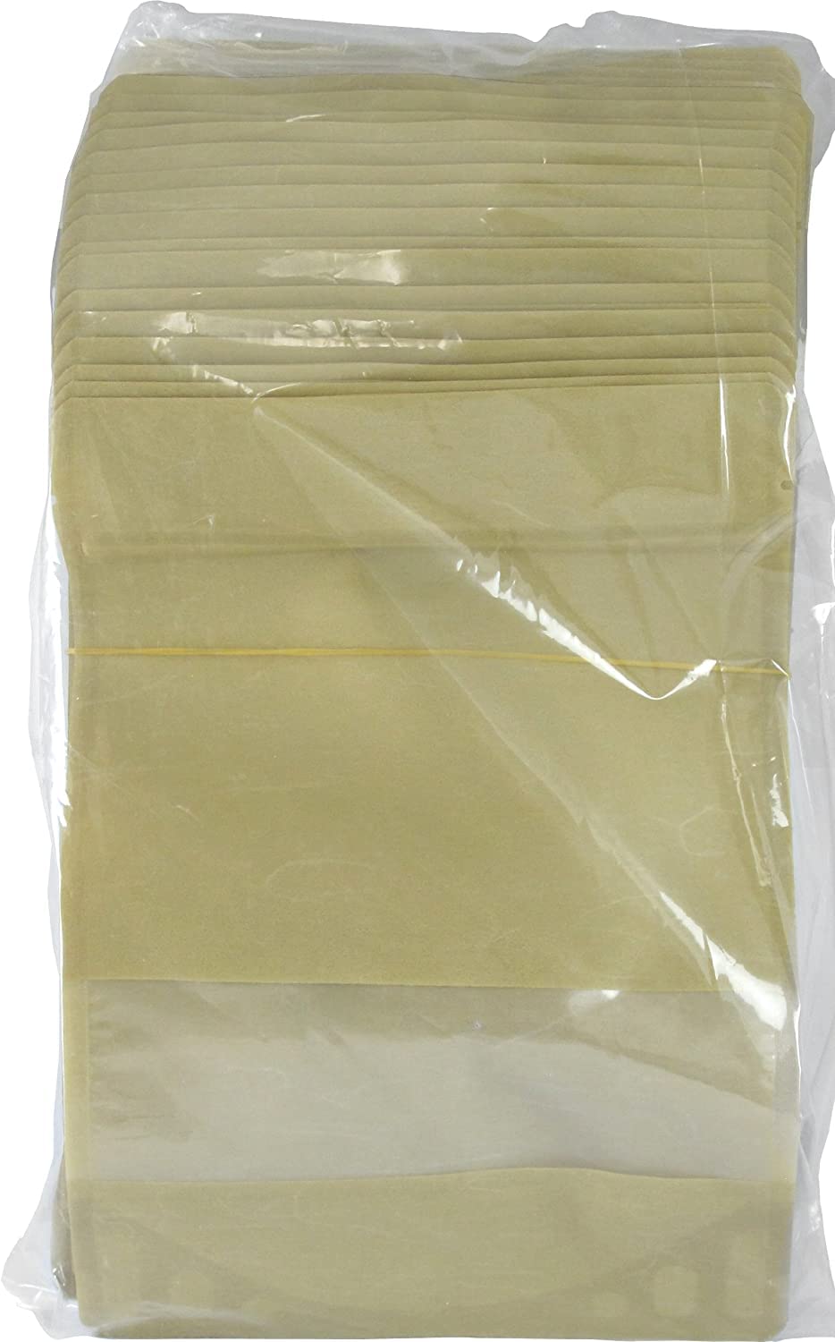 50 Rice Paper Stand-up Zip Pouch with Window (Medium, Natural Kraft)