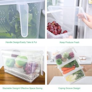 SILIVO 6 Pack Produce Saver Containers for Refrigerator - 3 Pack 2.5L + 3 Pack 4.5L