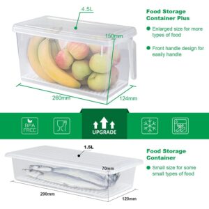 SILIVO 6 Pack Produce Saver Containers for Refrigerator - 3 Pack 2.5L + 3 Pack 4.5L