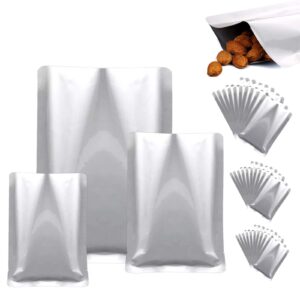 mylar bags for food storage, 30 pieces 3 sizes mylar aluminum foil vacuum seal bags pouches for coffee tea beans (5 x 7 inch, 6 x 9 inch, 8 x 11 inch)