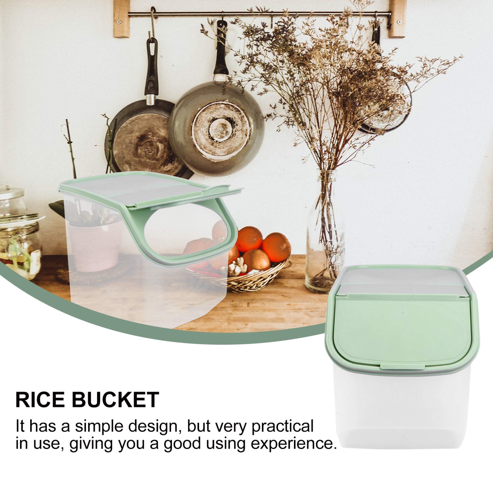 Pet Food Storage Containers Rice Storage Container Airtight Food Storage Bin with Lid Dry Food Cereal Container Dispenser Pantry Storage for Kitchen Green Food Storage Containers