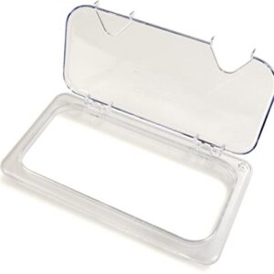 Carlisle FoodService Products 10279Z07 EZ Access Hinged Lid with Handle and Notch, Third Size, Clear