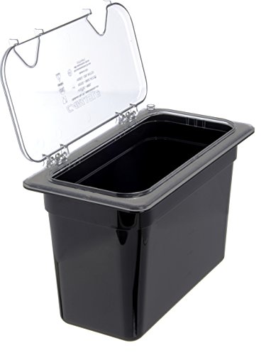 Carlisle FoodService Products 10279Z07 EZ Access Hinged Lid with Handle and Notch, Third Size, Clear