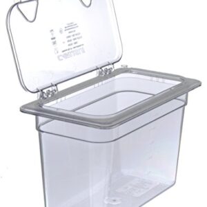 Carlisle FoodService Products 10279Z07 EZ Access Hinged Lid with Handle and Notch, Third Size, Clear