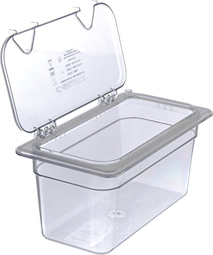 Carlisle FoodService Products 10279Z07 EZ Access Hinged Lid with Handle and Notch, Third Size, Clear