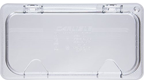 Carlisle FoodService Products 10279Z07 EZ Access Hinged Lid with Handle and Notch, Third Size, Clear