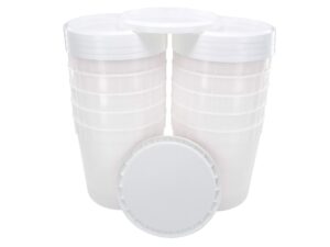 poly farm 2.5 gallon semi-transparent ice cream tub with lid (white lid, 10)