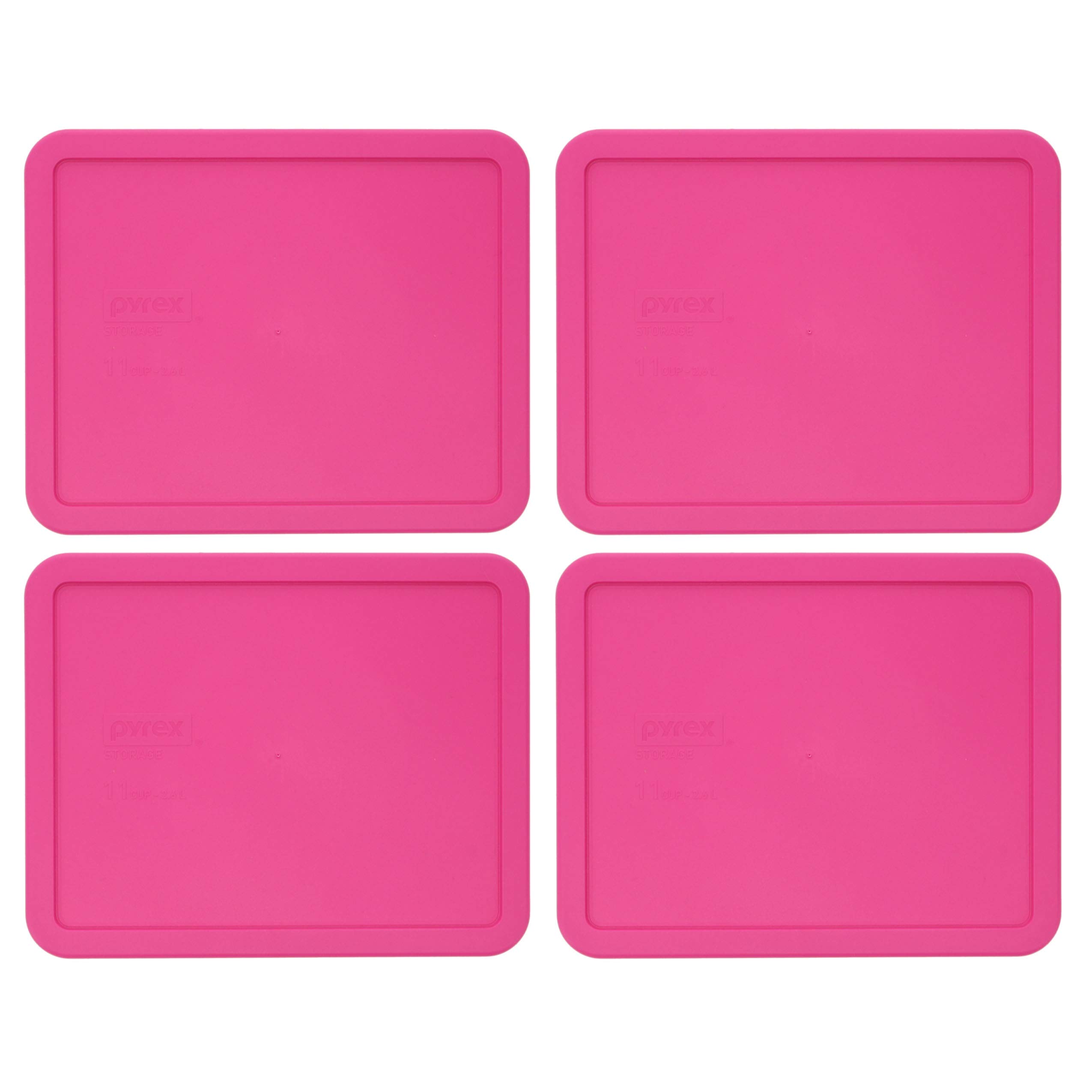 Pyrex 7212-PC Pink Plastic Rectangle Replacement Storage Lid, Made in USA - 4 Pack