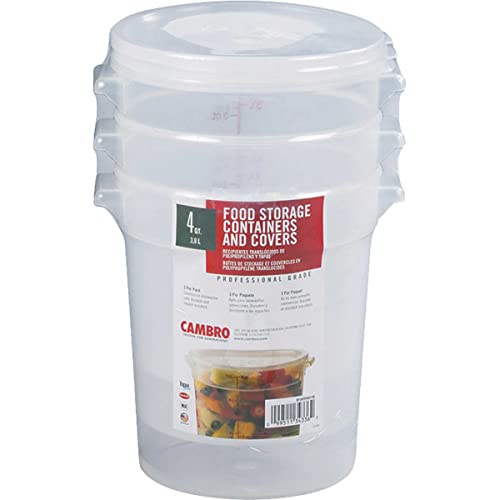 Cambro RFS4PPSW3190 Translucent Round 4 Qt. Container 3-Pack-RFS4PPSW3190