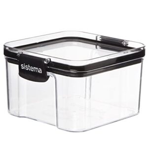 Sistema Tritan Ultra Collection Square Storage Container, 1.9 Cup/15.5 Ounce, Clear with White/Gray