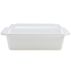 premium deep rectangle white containers - 7" x 5" (pack of 5) - durable plastic material - ideal for meals, parties & storage