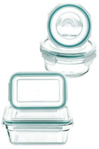 new snaplock lid: tempered glasslock storage containers 8pc (contains 4 container & 4 lid) set~microwave & oven safe