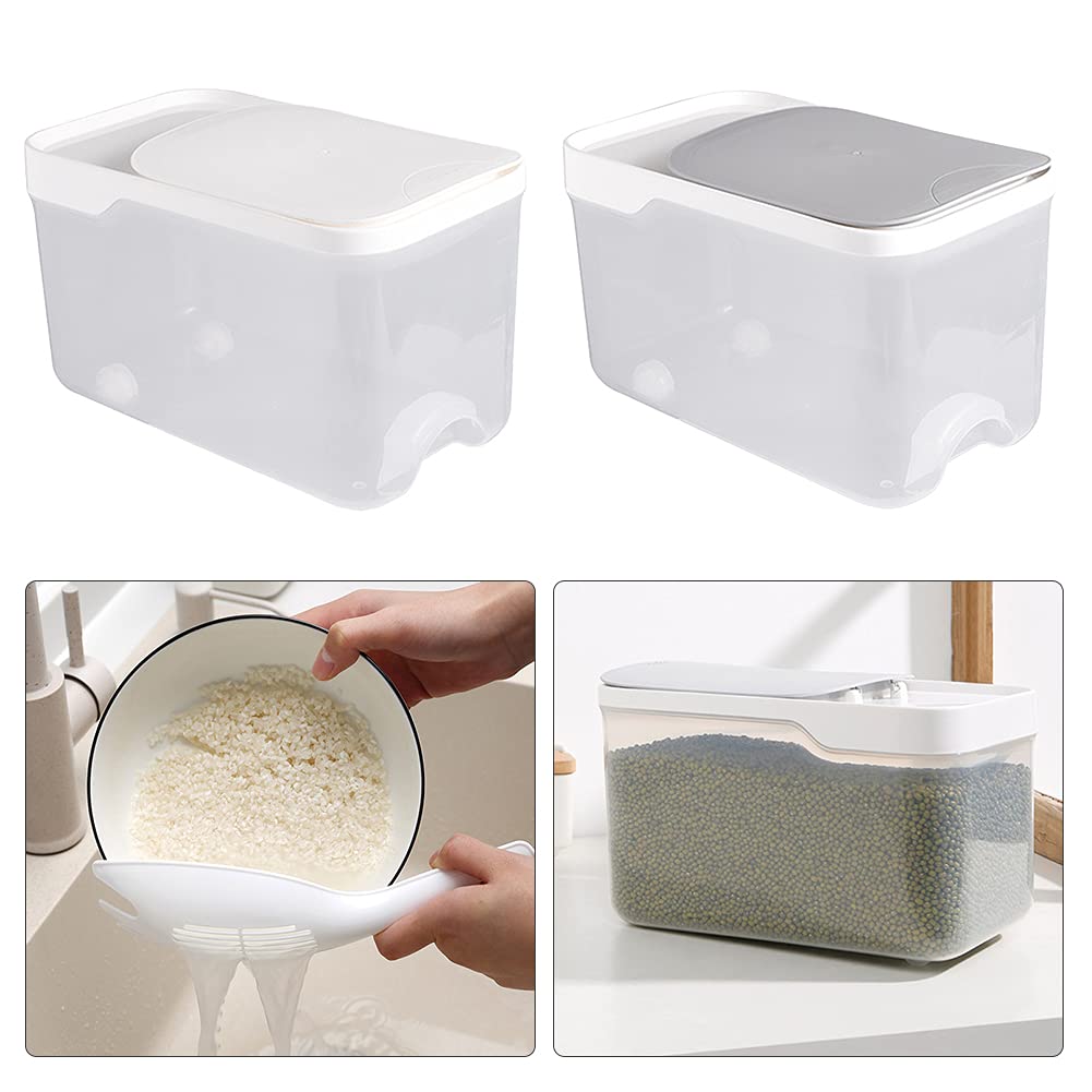 EMVANV Rice Container Storage 5KG Dog Food Storage Container, Large Capacity Food Dispenser Holder Cereal Grain Organizer Box for Dry Food Flour Cereal Rice Storage Bucket with Measuring Cup