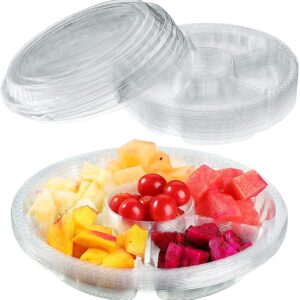 Gransuncy 10 Pcs Round Appetizer Serving Trays Disposable Food Storage Containers