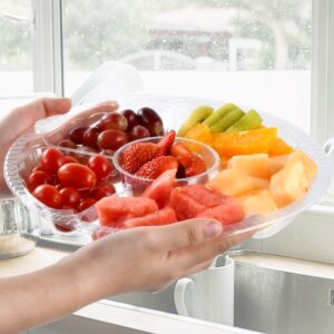 Gransuncy 10 Pcs Round Appetizer Serving Trays Disposable Food Storage Containers