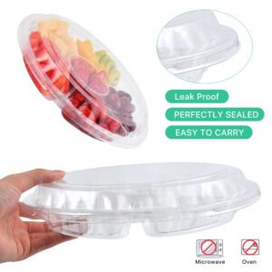 Gransuncy 10 Pcs Round Appetizer Serving Trays Disposable Food Storage Containers