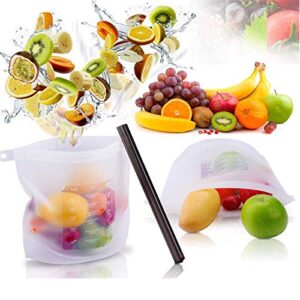 Reusable Silicone Food Storage Bags 4 Pack 500ML/16oz, Sandwich Containers, Stand Up Freezer and Fridge Storage, Microwavable, Dishwasher Friendly, kitchen Organization Silicone Reusable Bags