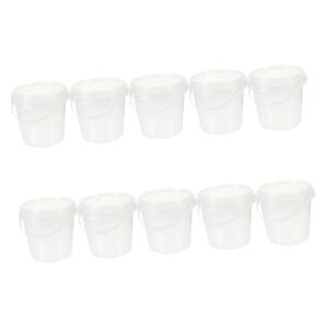 cabilock storage bucket 10pcs transparent small barrel large ice cream cup containers with ice cream freezer ice cream tub clear plastic candy treat buckets meat egg basket washing pp