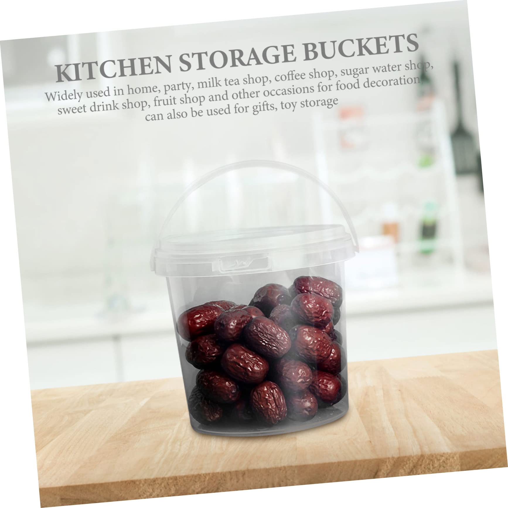 Cabilock Storage Bucket 10pcs Transparent Small Barrel Large Ice Cream Cup Containers with Ice Cream Freezer Ice Cream Tub Clear Plastic Candy Treat Buckets Meat Egg Basket Washing Pp