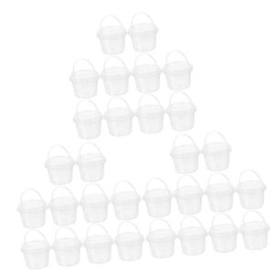 cabilock 30 pcs transparent small barrel kitchen bucket with lid cookie containers with lids plastic dessert cup small ice bucket grain bucket cereal bucket clear bucket food pp honey