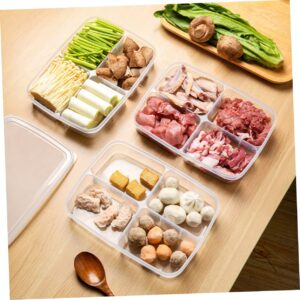 Angoily 3pcs Box Storage Box Containers with Lids Storage Cubes with Lid Refrigerator Fridge Food Clear Storage Bin with Lid Fridge Storage Container White Plastic Can Vegetable