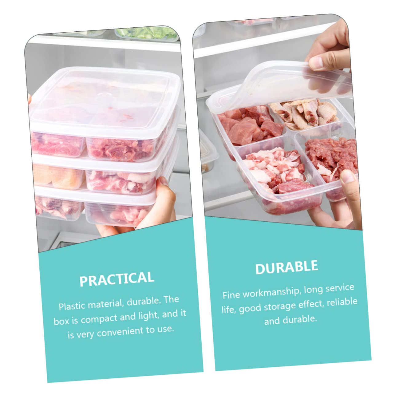 Angoily 3pcs Box Storage Box Containers with Lids Storage Cubes with Lid Refrigerator Fridge Food Clear Storage Bin with Lid Fridge Storage Container White Plastic Can Vegetable