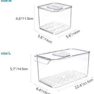 SANNO Vegetable Fruit Containers Fridge Containers,Freezer Produce Saver Produce Saver Containers for Refrigerator, Containers Produce Saver Produce