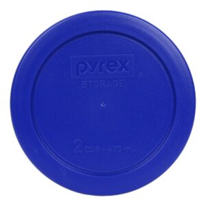 pyrex 7200-pc 2 cup cobalt blue round plastic food storage lid