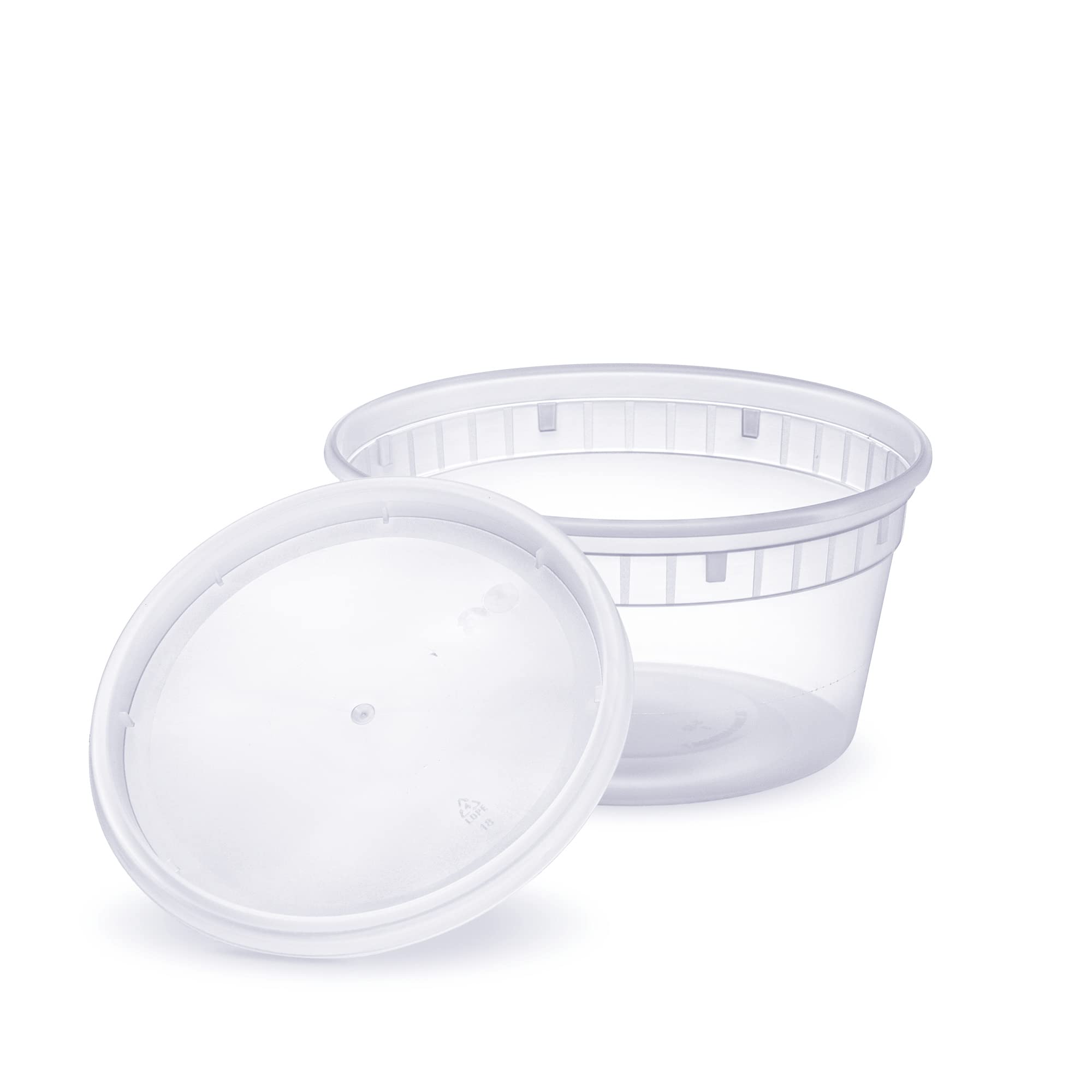 Pantry Value [Case of 240] 12 oz. Plastic Deli Food Storage Containers with Airtight Lids