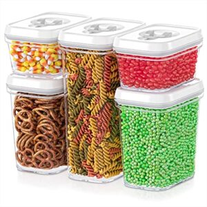 DWËLLZA KITCHEN Airtight Food Storage Containers Set - 7 PC Set - For Kitchen Pantry Organization and Storage - BPA-Free - Clear Plastic Canisters for Spaghetti, Noodles, Pasta, Snacks & Much More